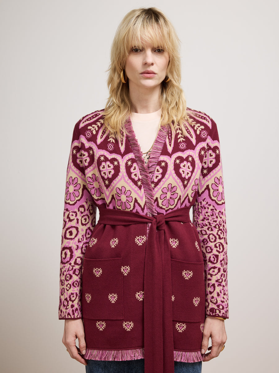 Dalton Cardigan Burgundy