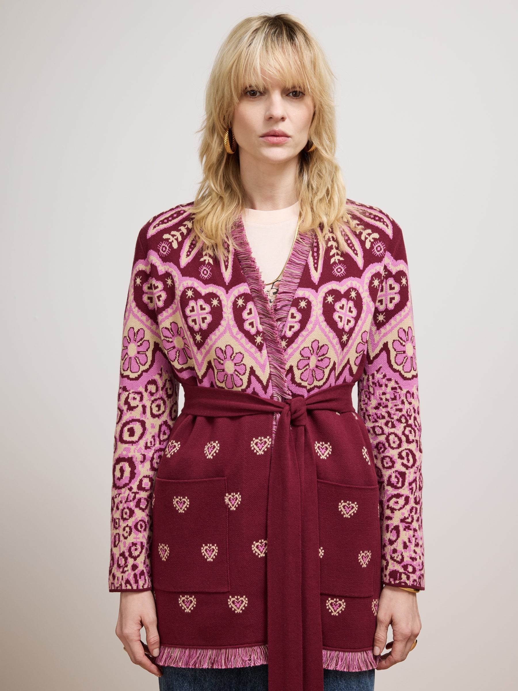 Dalton Cardigan Burgundy