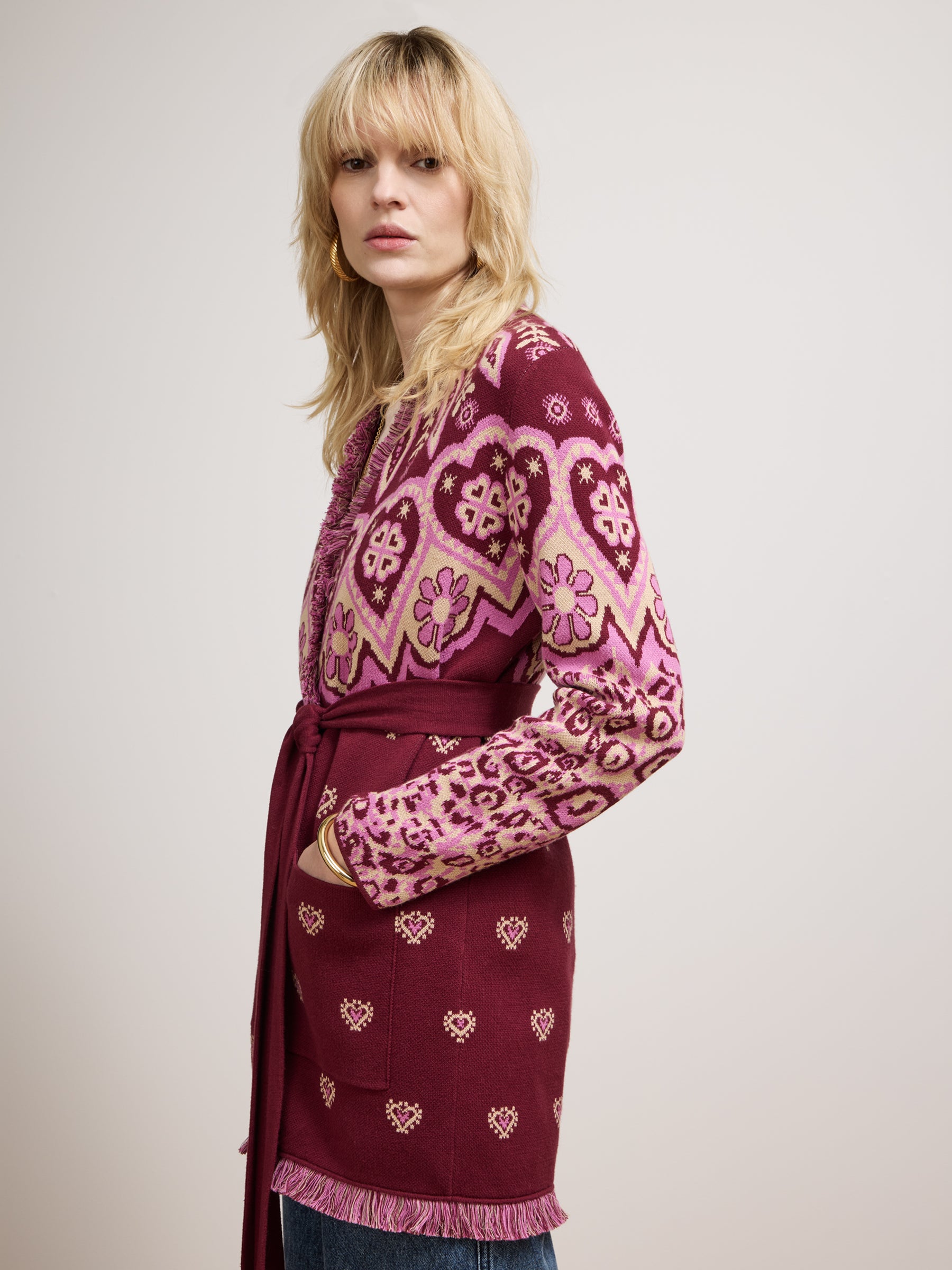 Dalton Cardigan Burgundy