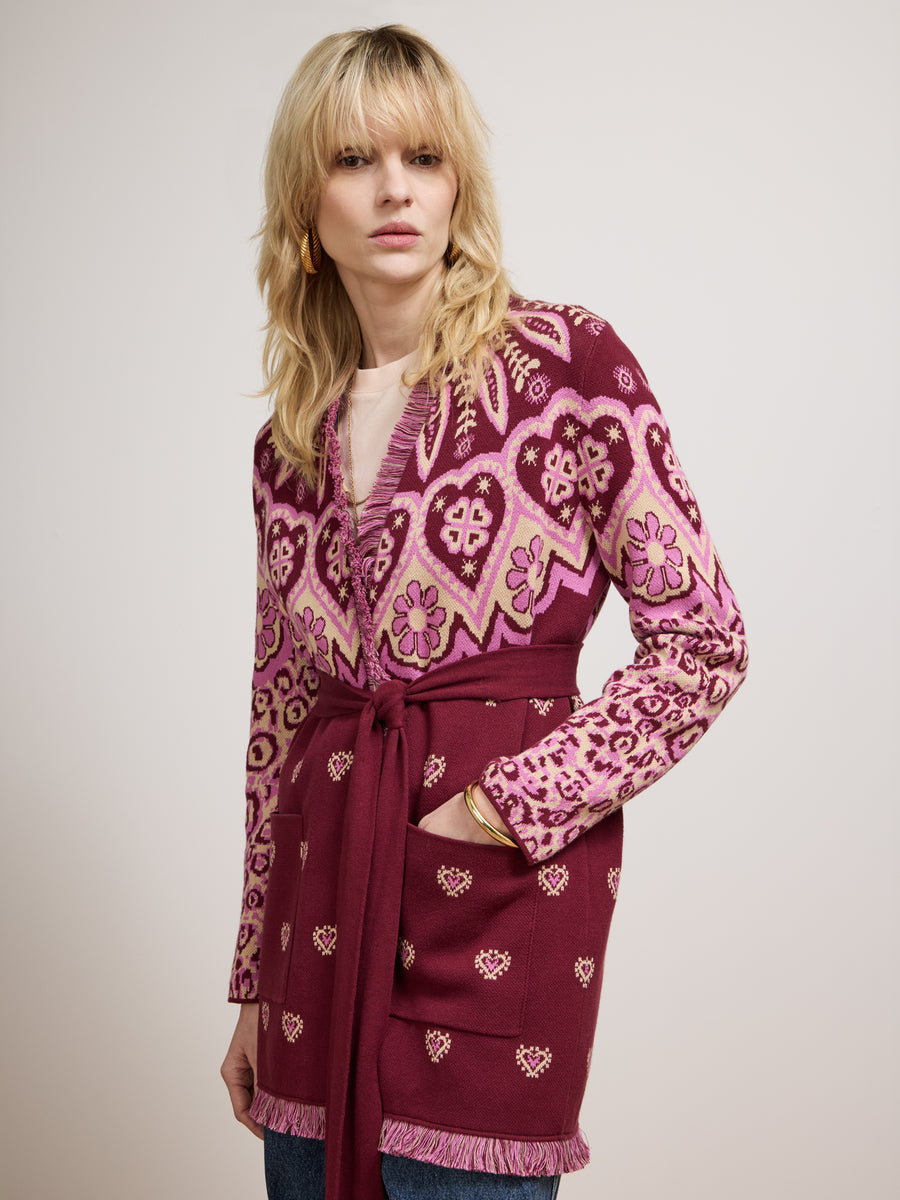 Dalton Cardigan Burgundy