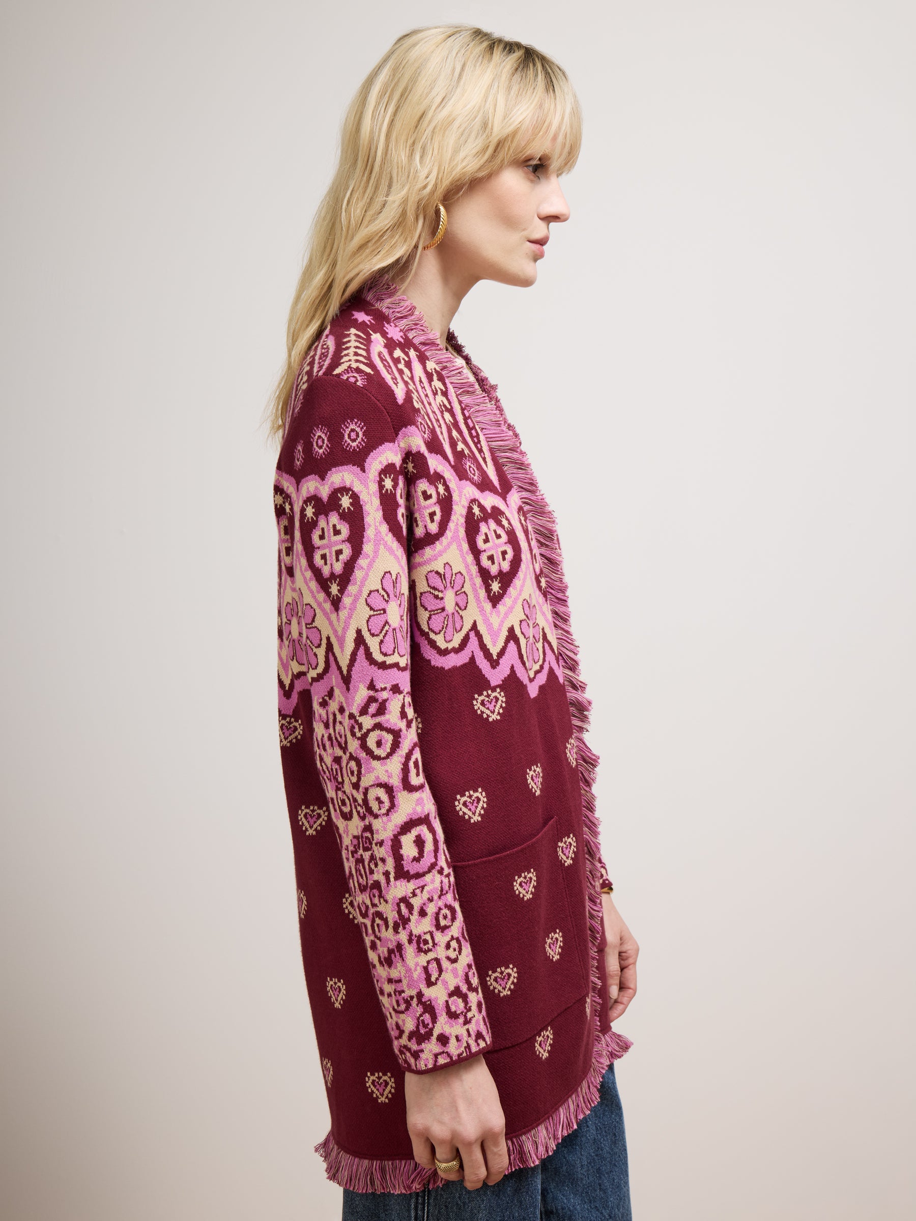 Dalton Cardigan Burgundy