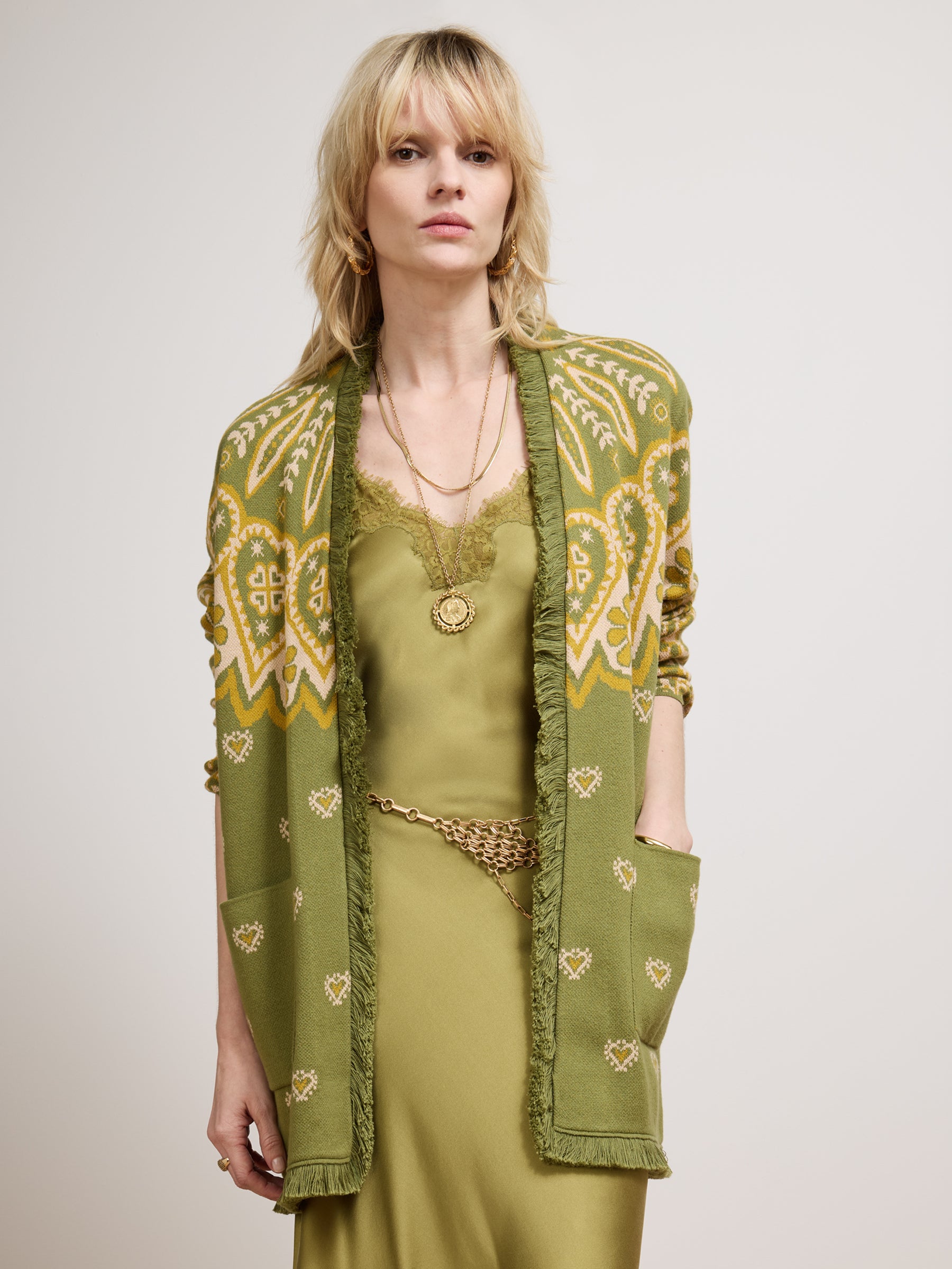 Dalton Cardigan Green