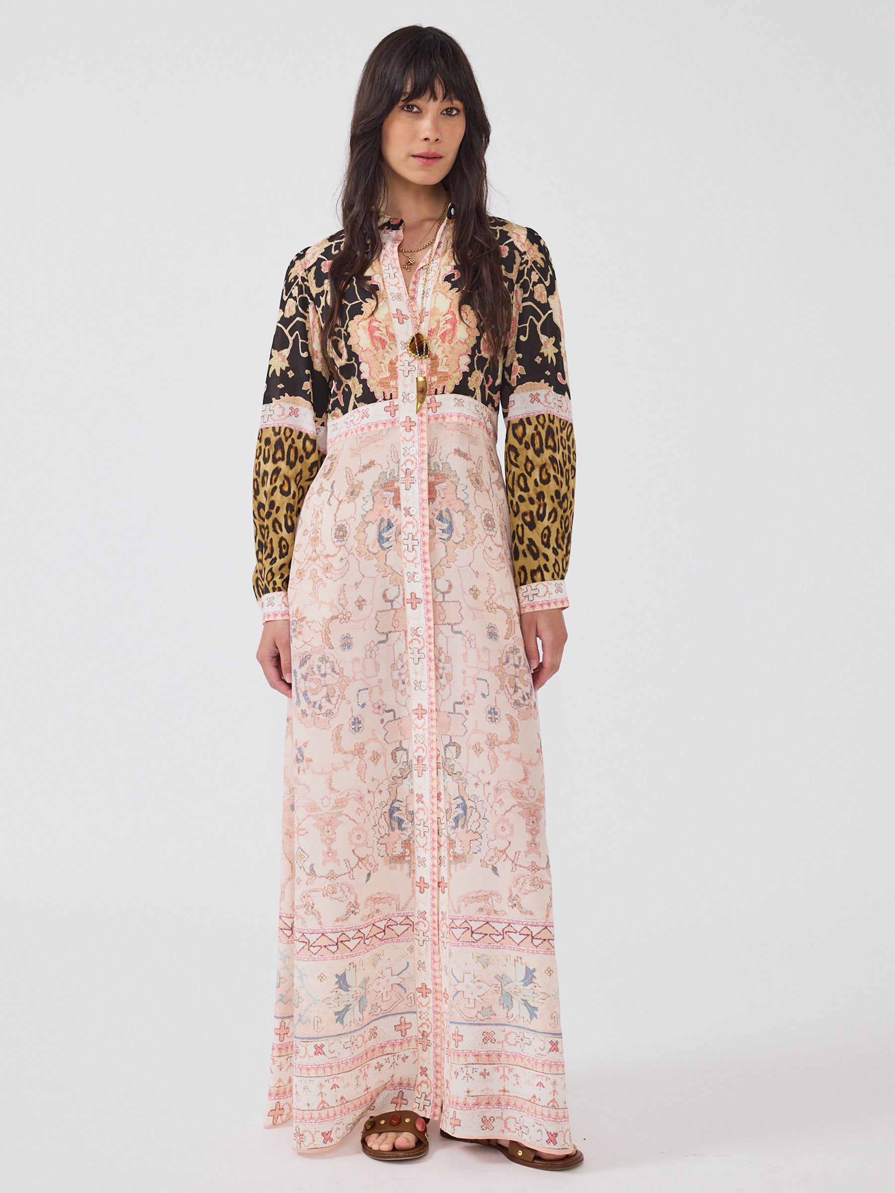 Desert Loom Silk Shirt Dress Multi