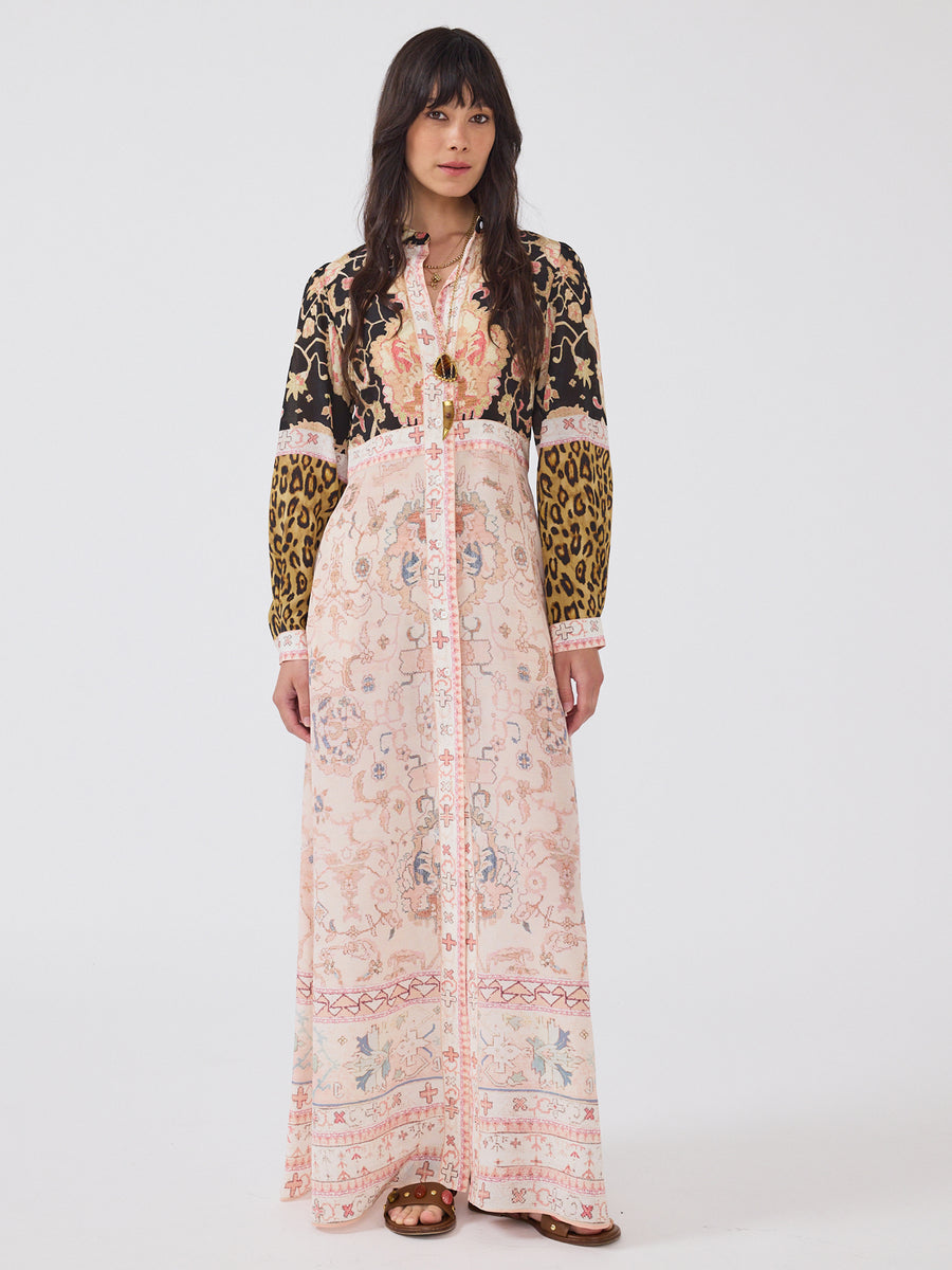 Desert Loom Silk Shirt Dress Multi