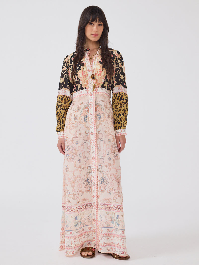 Desert Loom Silk Shirt Dress Multi