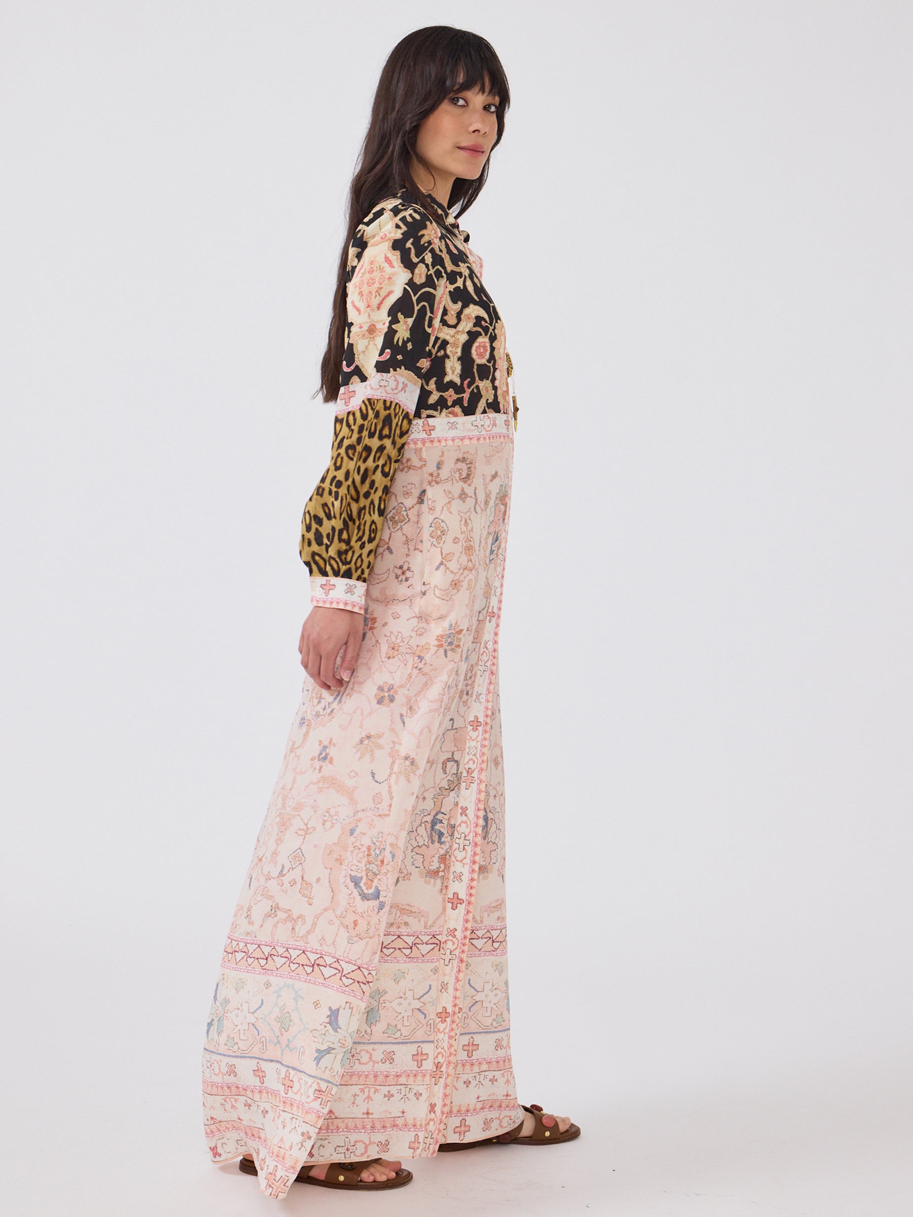 Desert Loom Silk Shirt Dress Multi