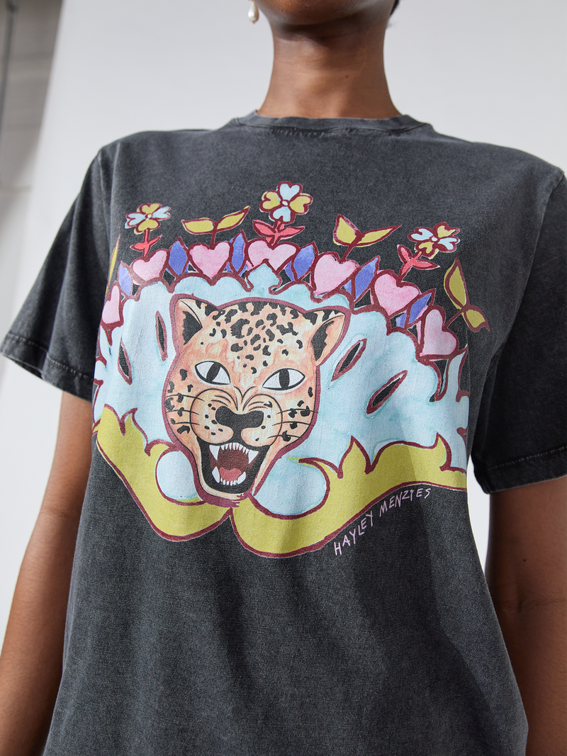 Enchanted Leopard Dylan T-Shirt Acid Wash