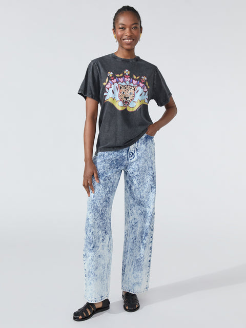 Enchanted Leopard Dylan T-Shirt Acid Wash