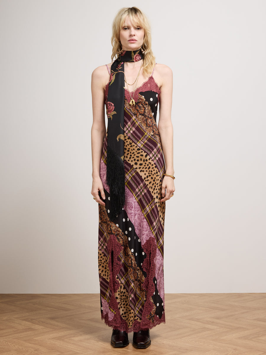 Edie Silk Slip Dress Multi