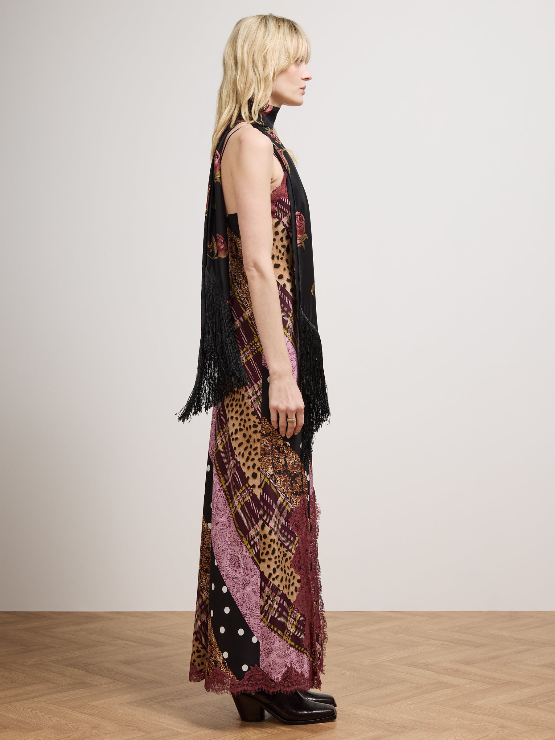 Edie Silk Slip Dress Multi