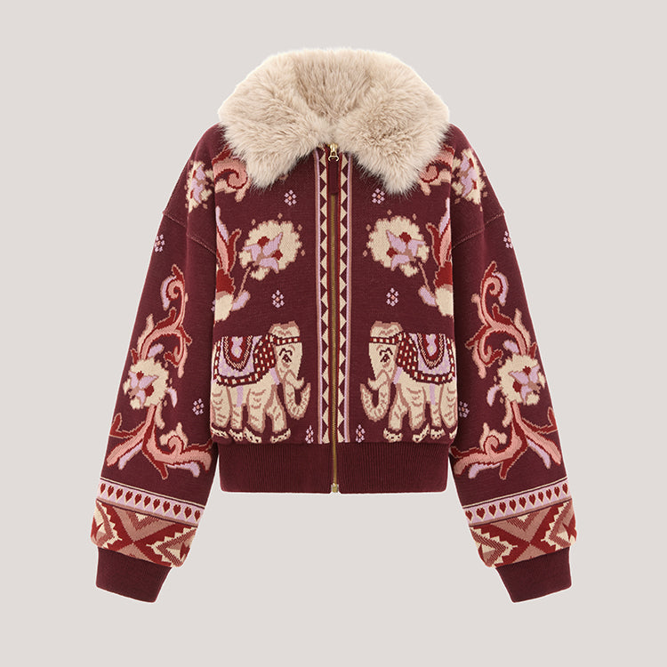 Nandita Bomber Burgundy