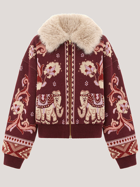 Nandita Bomber Burgundy