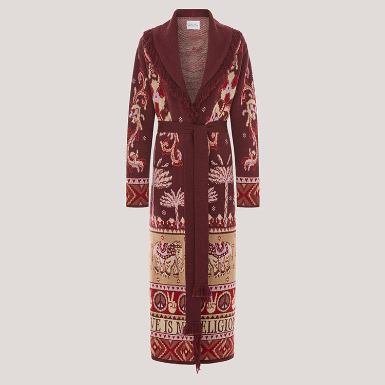 Nandita Merino Coat Burgundy