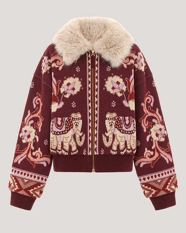 Nandita Bomber Burgundy