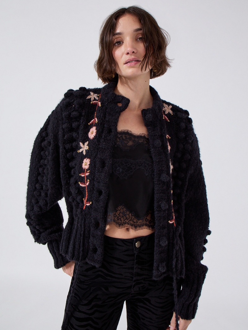 Gloria Alpaca Cardigan Black