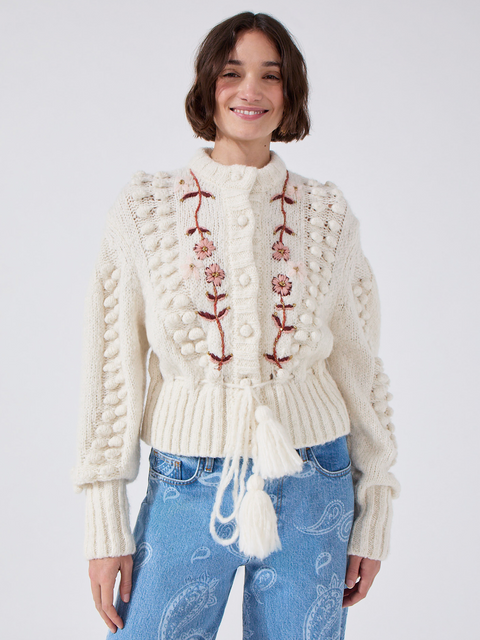 Gloria Alpaca Cardigan Cream