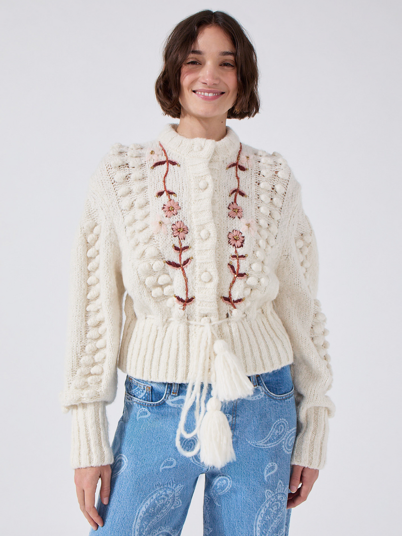 Gloria Alpaca Cardigan Cream
