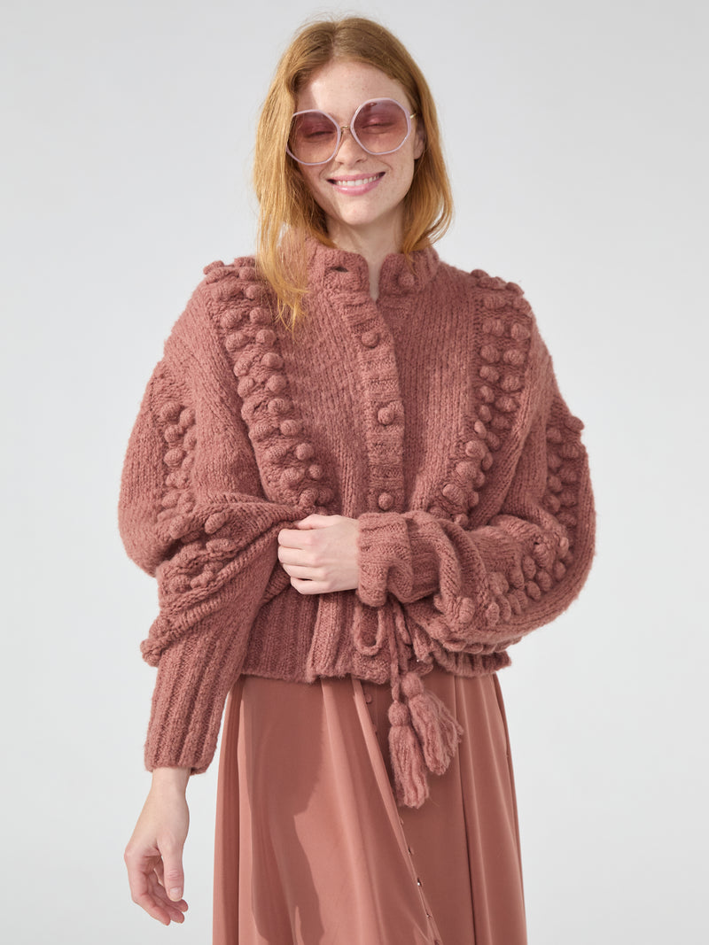 Gloria Alpaca Cardigan Burnt Rose