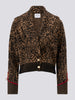 Hari Leopard Merino Jacquard Bomber Brown