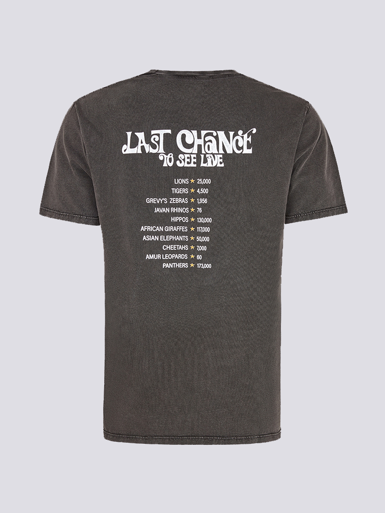 Extinction Tour Charity T-Shirt Acid Wash Grey Mens