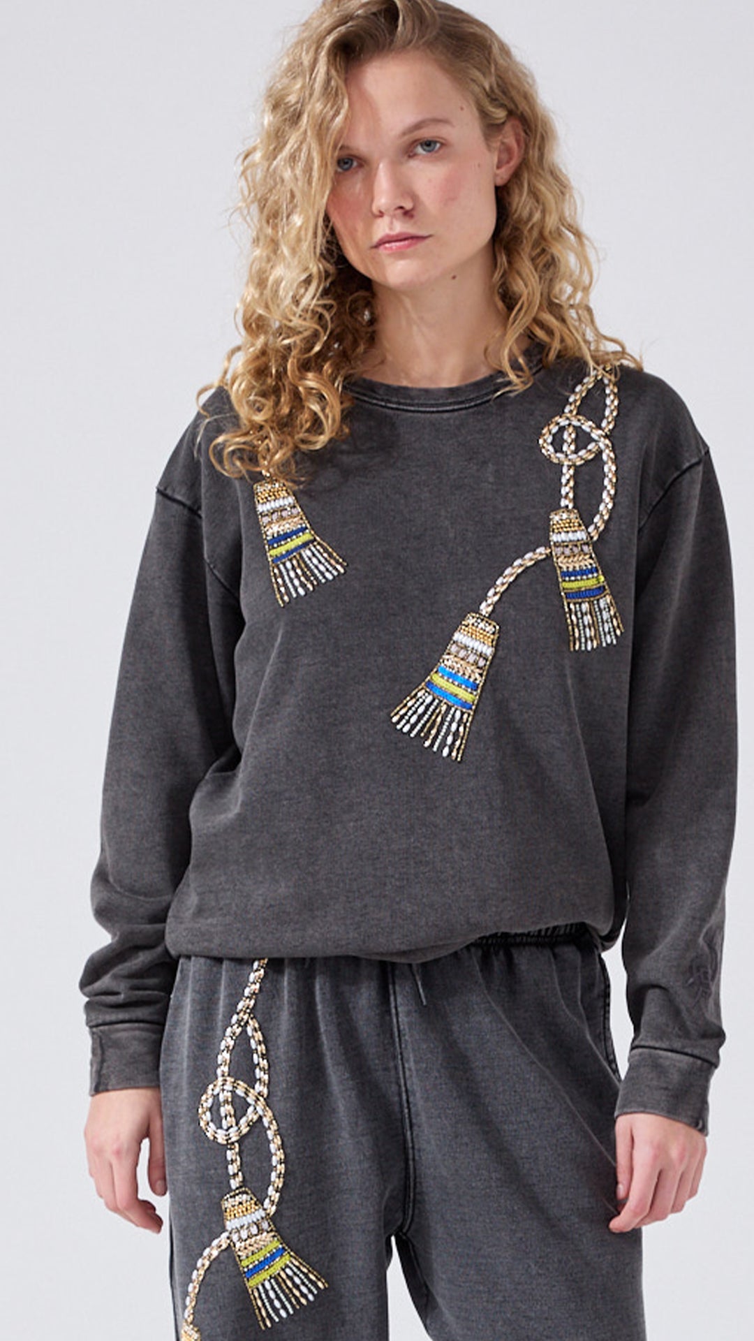 Model Wears Hayley Menzies Tassel Sweatshirt