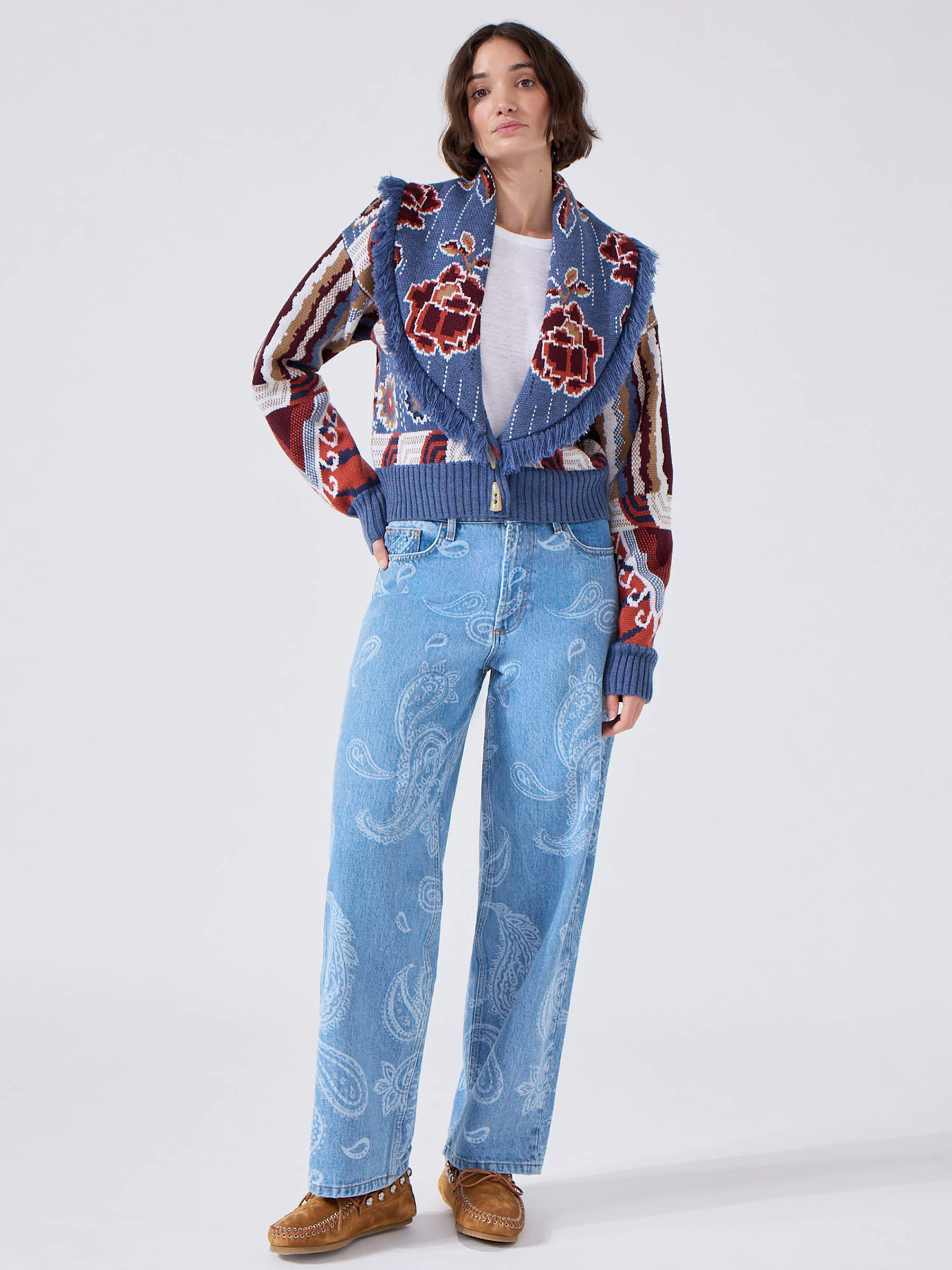 Tibetan Tiger Merino Bomber Blue