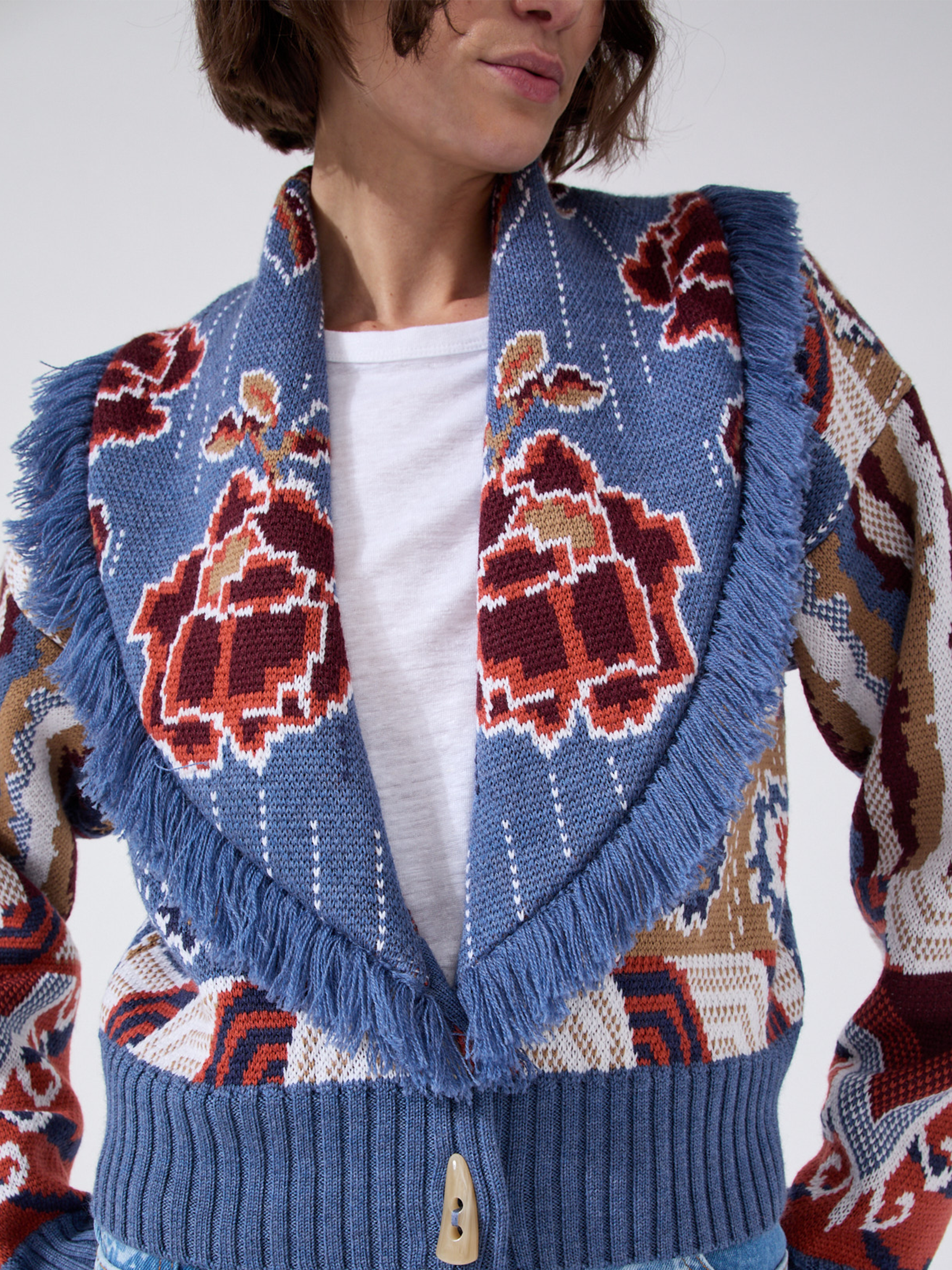 Tibetan Tiger Merino Bomber Blue