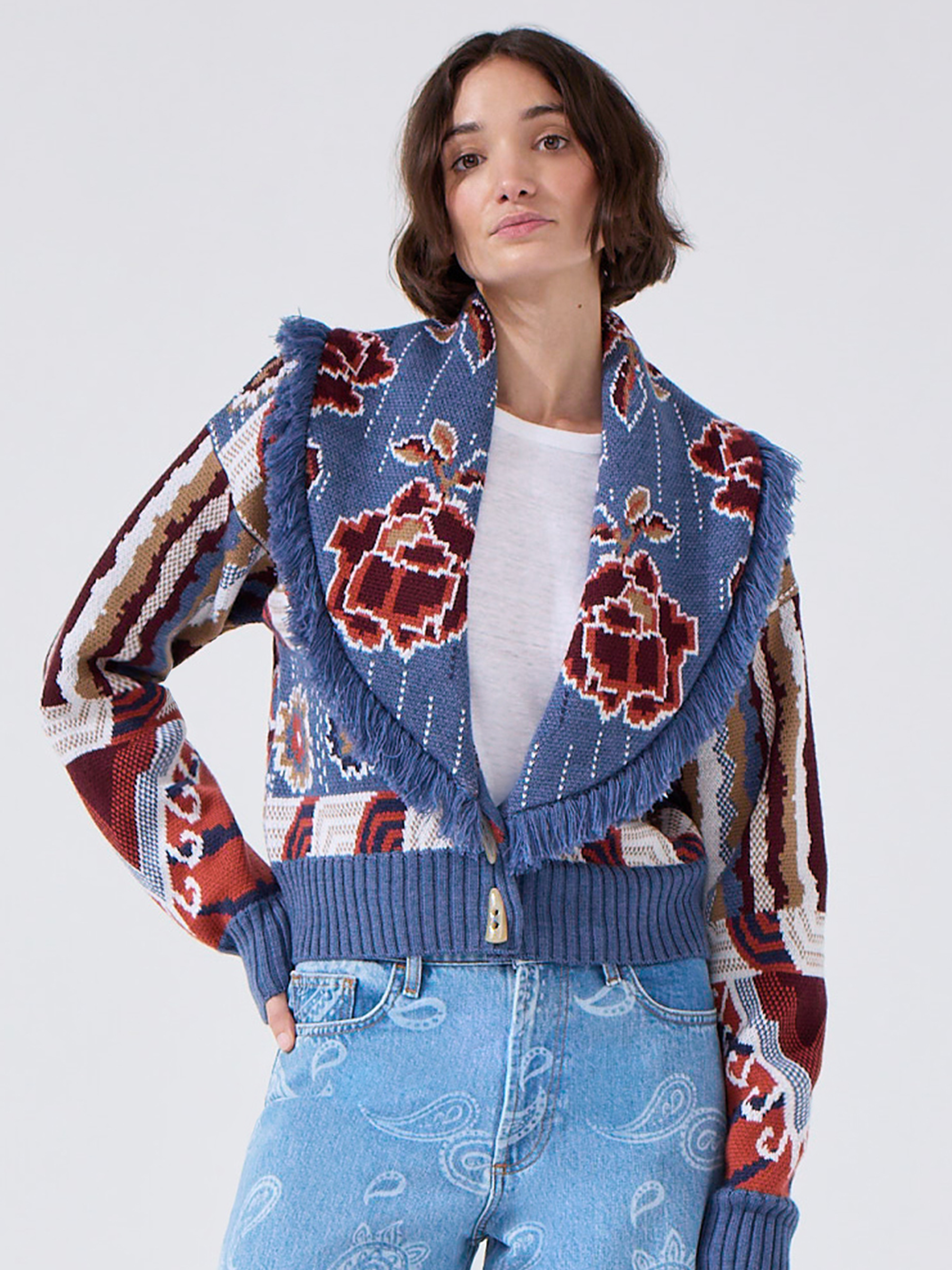 Tibetan Tiger Merino Bomber Blue