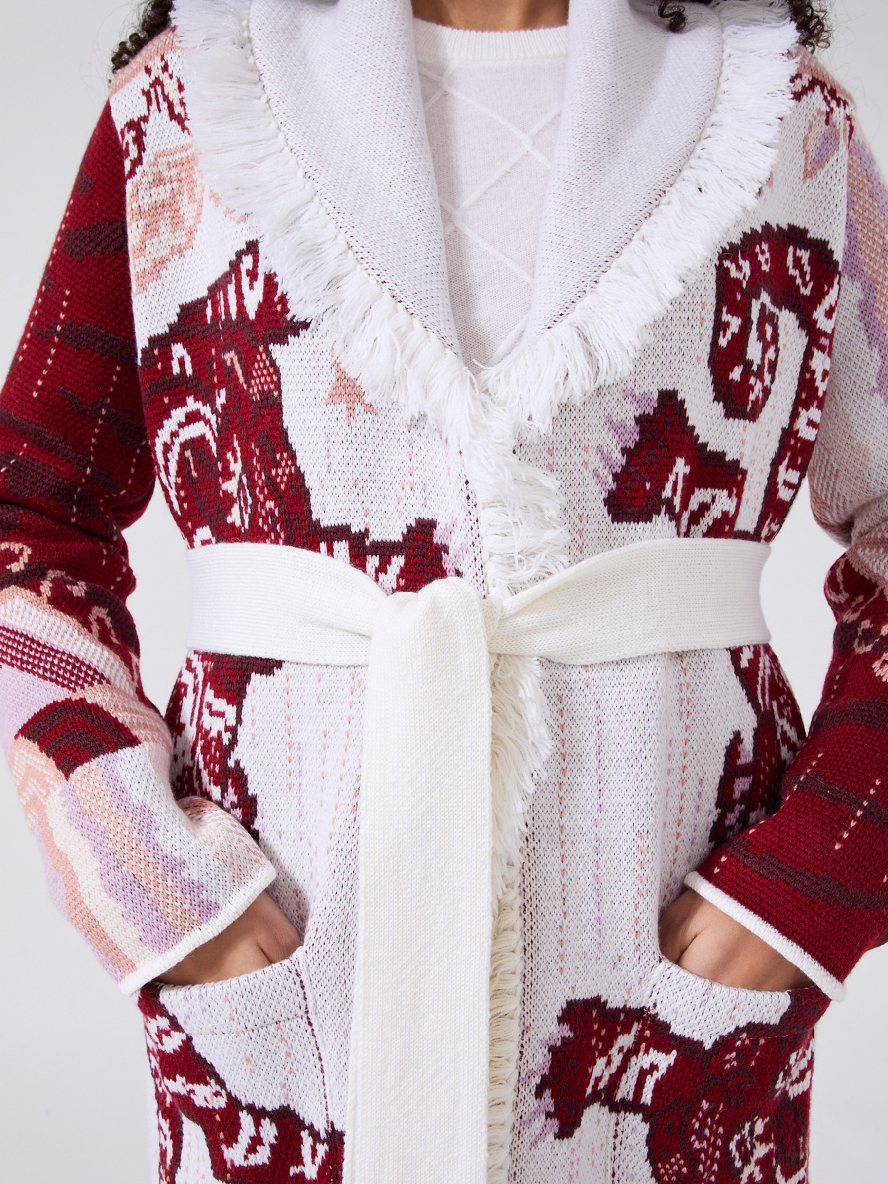 Tibetan Tiger Merino Cardigan Cream