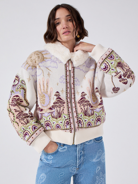 WRITTEN IN THE STARS BOMBER CREAM