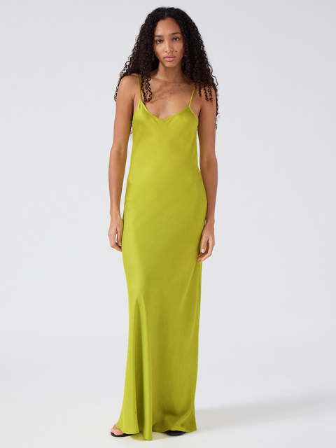 Kate Silk Dress Chartreuse