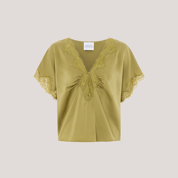Lana Silk Top Green