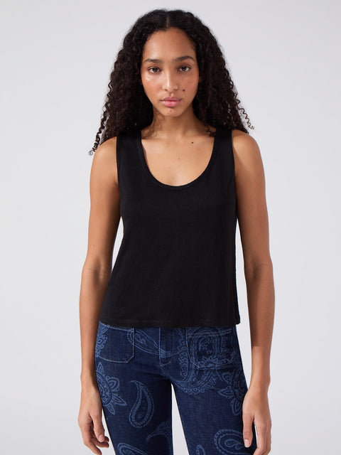 Linen Vest Black