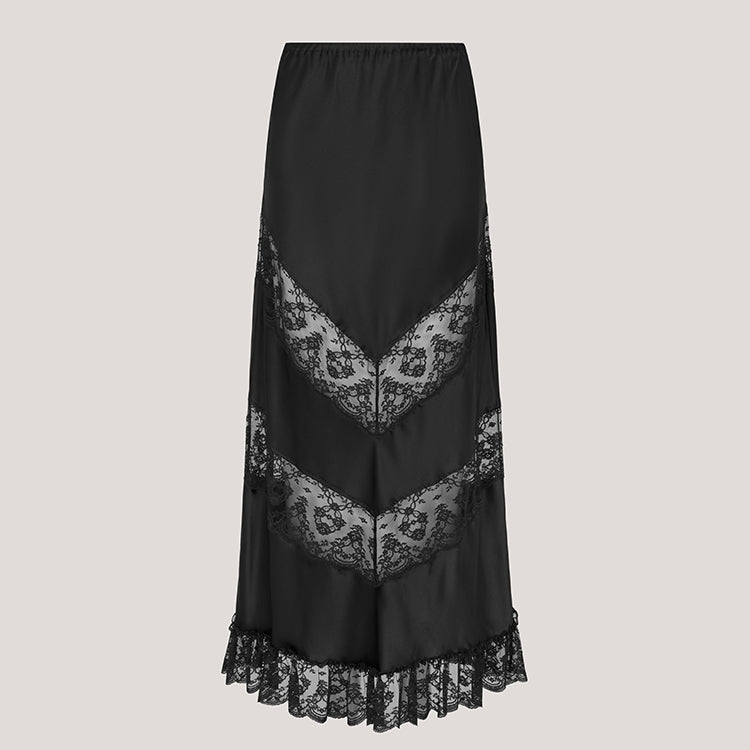 Willa Silk Skirt Black