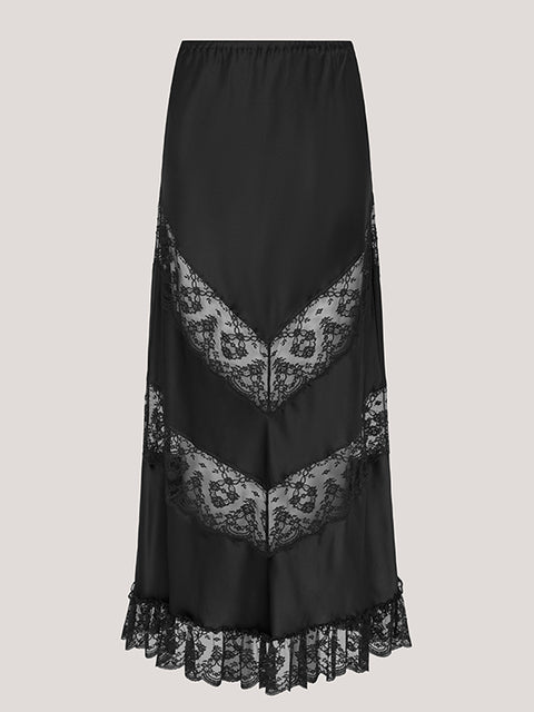 Willa Silk Skirt Black