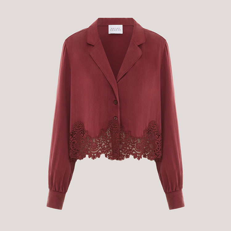 Lola Silk Shirt Burgundy