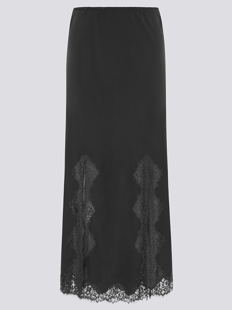 Liv Silk Skirt Black