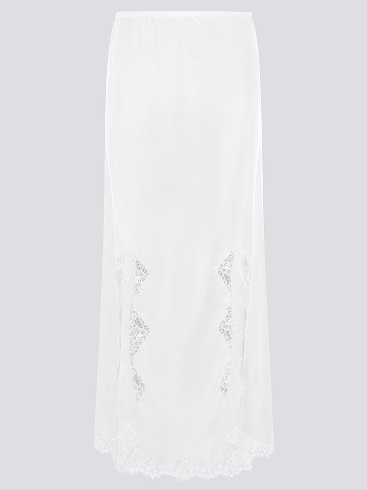 Liv Silk Skirt Oyster