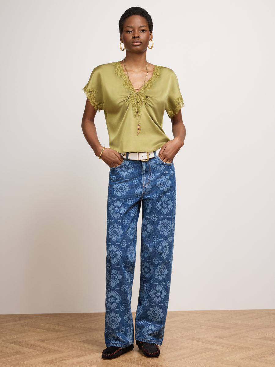 Lana Silk Top Green