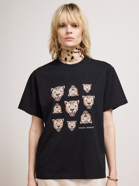 Leopard Face T-Shirt Black