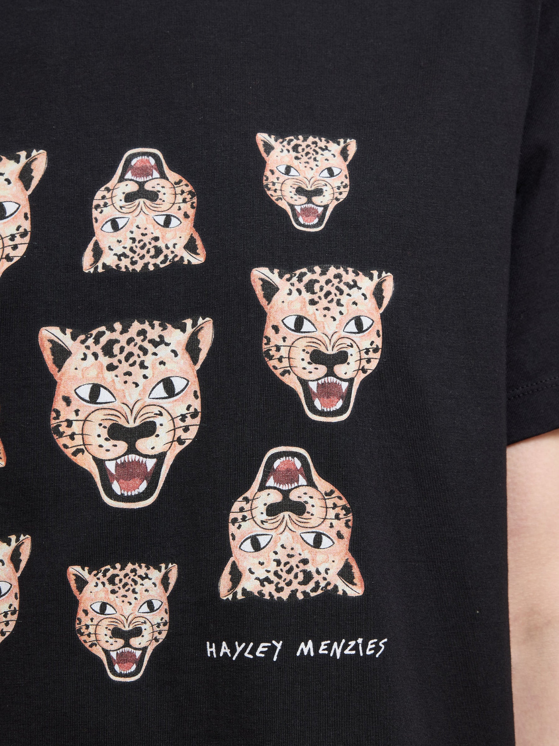 Leopard Face T-Shirt Black