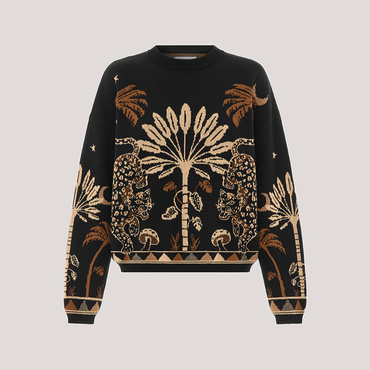 Magic Leopard Jumper Black