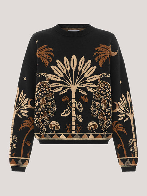 Magic Leopard Jumper Black