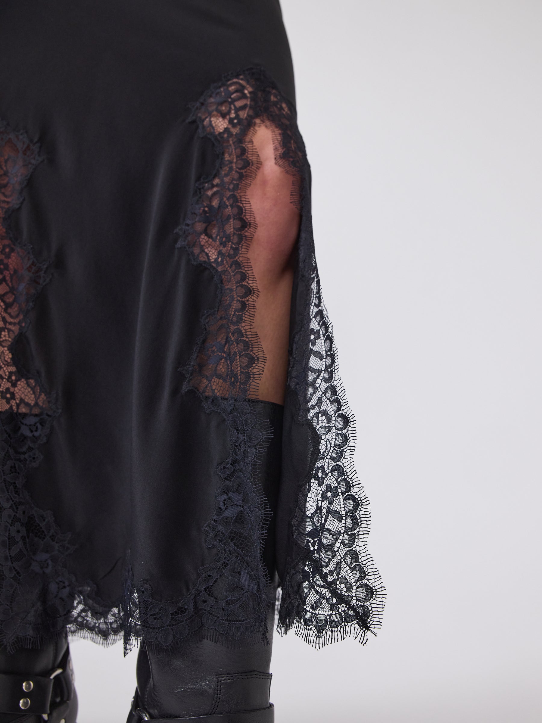 Liv Silk Skirt Black