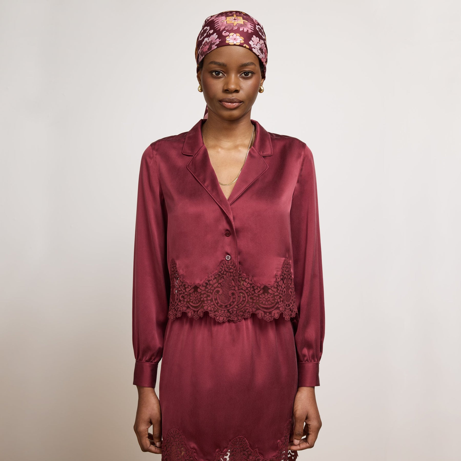 Lola Silk Shirt Burgundy