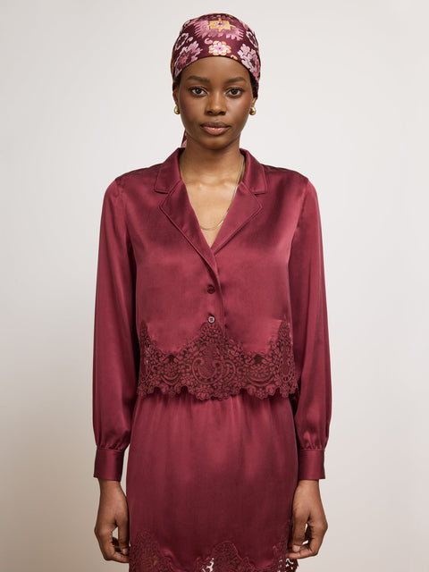 Lola Silk Shirt Burgundy