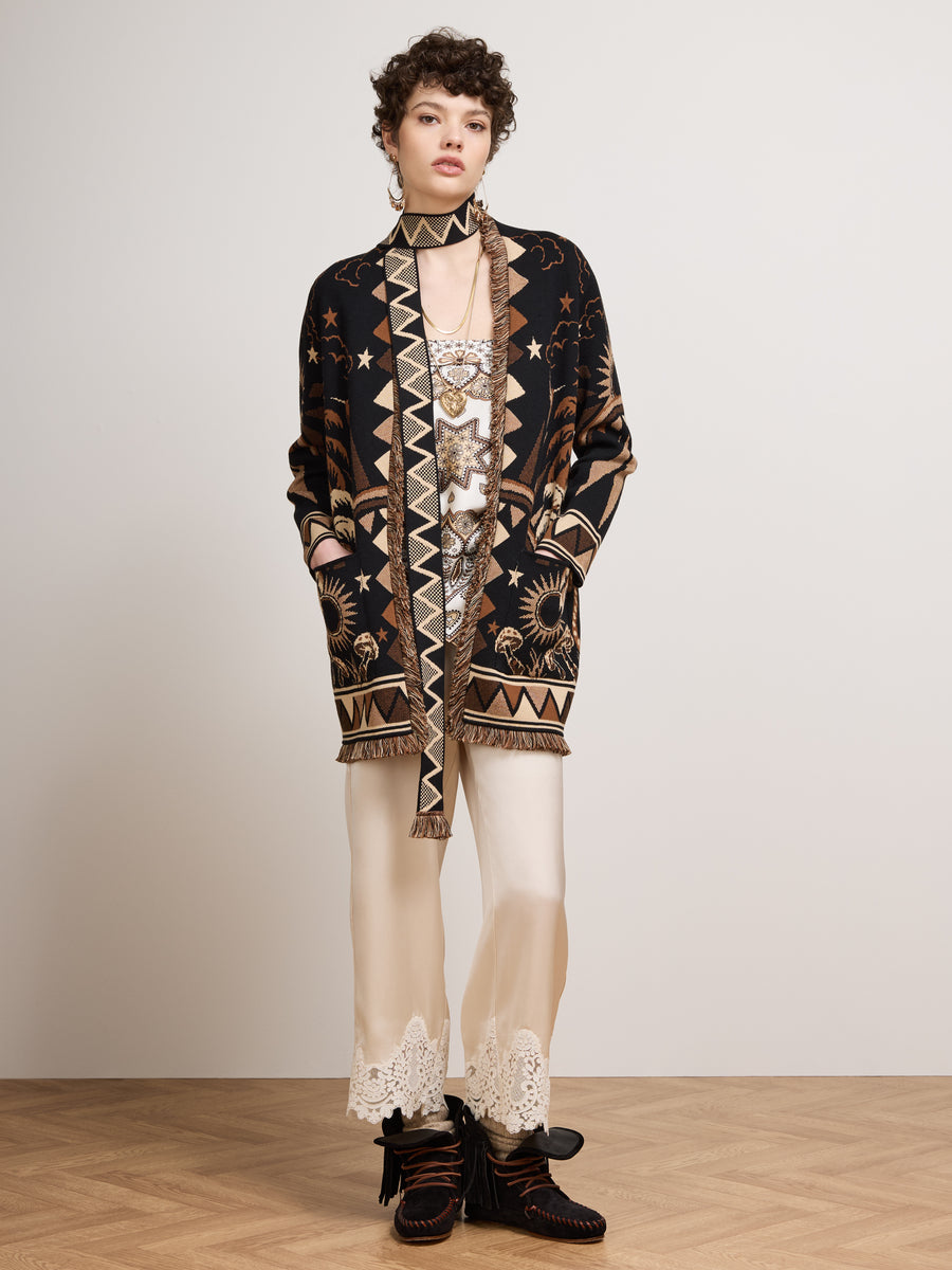 Magic Leopard Cardigan Black