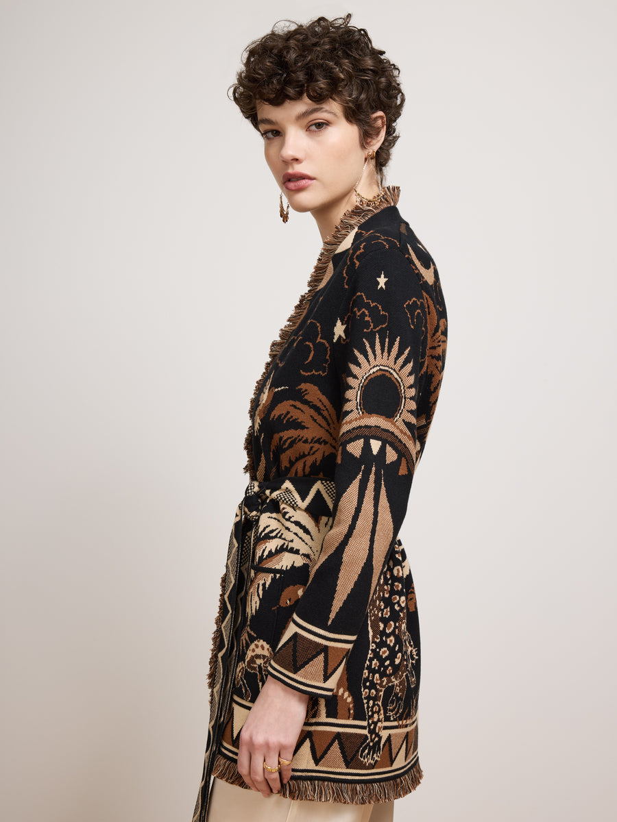 Magic Leopard Cardigan Black