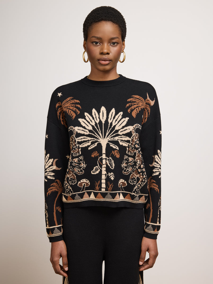 Magic Leopard Jumper Black