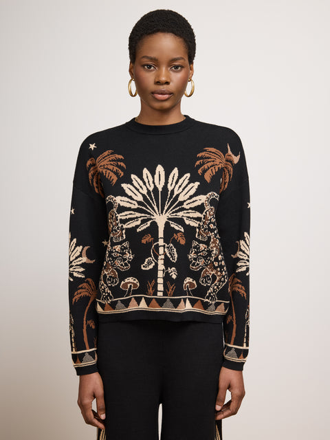 Magic Leopard Jumper Black